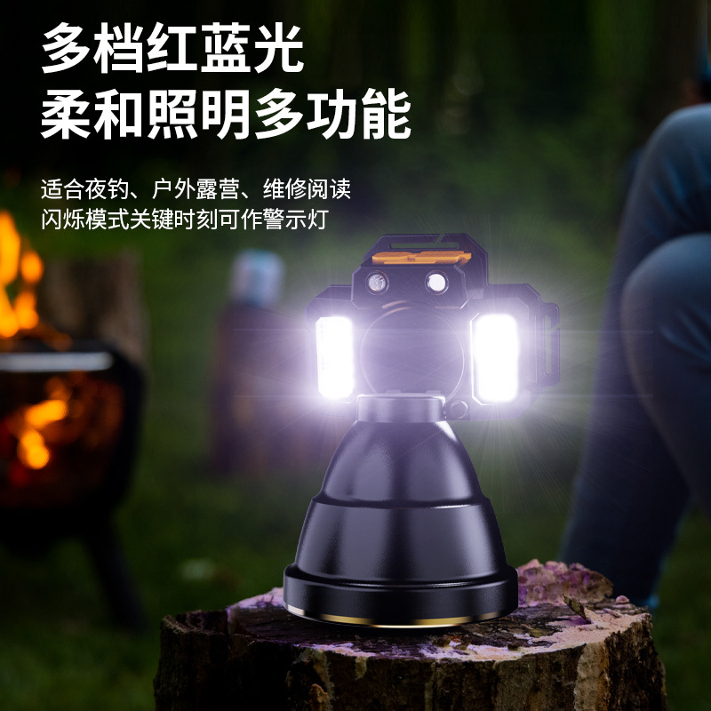 Lámpara de cabeza cargable super brillante iluminación montada en la cabeza inducción de larga duración de la batería al aire libre pescar por la noche linterna doméstica