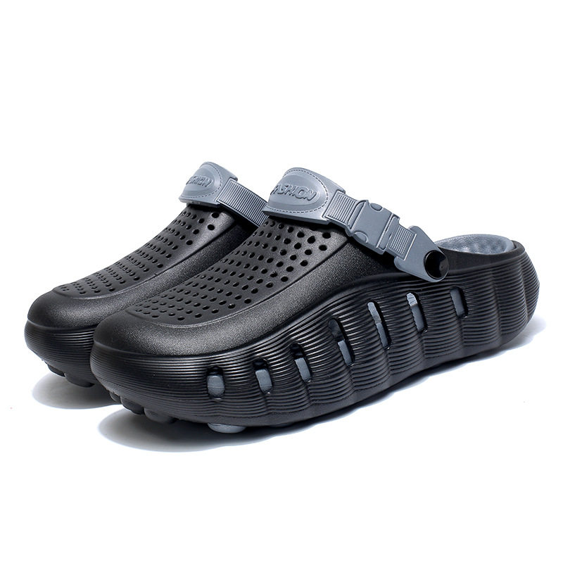 Dép nam kiểu clog mũi kín chống trượt, dép sandal thể thao đi biển và ngoài trời — 918 cam trắng, 918 hồng hoa anh đào trắng, 918 xanh sương mù, 918 xám nhạt xám đậm