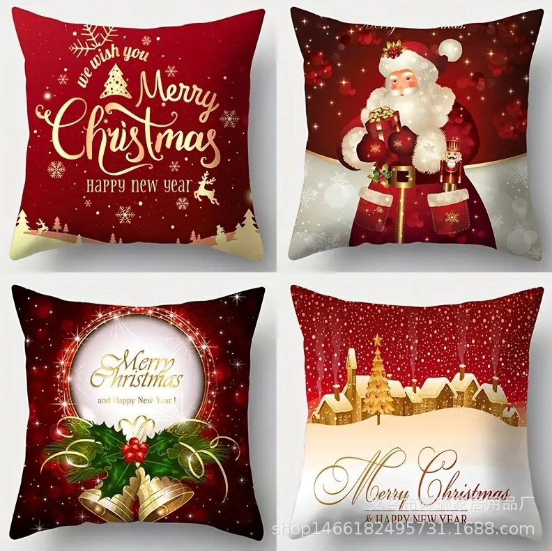 Navidad almohada cubierta de decoración para el hogar almohada de la sala de estar sofá cojín cubierta de dormitorio almohada de cabeza fábrica al por mayor