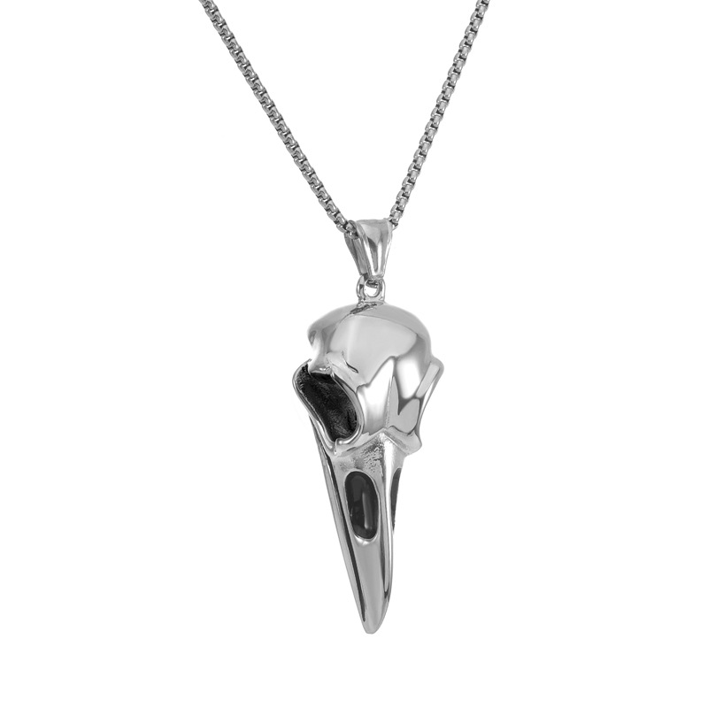 Pendant Necklace Classification Punk Crow Geometric Titanium Steel Polishing Unisex Pendant Necklace