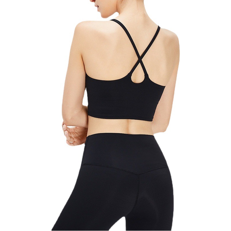Transfronterizo europeo y americano nube yoga chaleco Cruz espalda deportes ropa interior desnuda transpirable Sling desmontable pecho pad