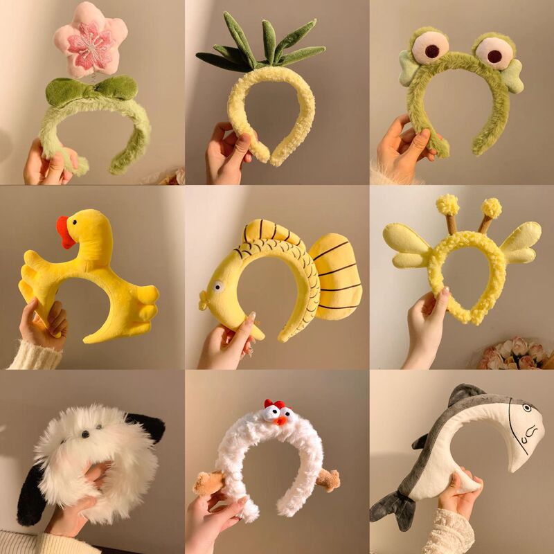 Cute Animal Frog Funny Cartoon Headband Super Adorable Pig Hairpin for Washing Face, Taking Photos, Adult and Children Performance Headwear