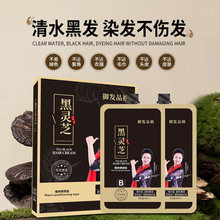 嘉瀛植物染发剂焗油膏清水不沾头皮黑油批发男女盖白发染发膏分销