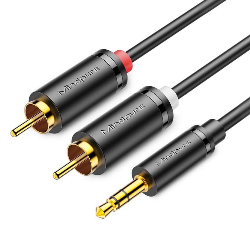 禄訊3.5mm回転2rca双蓮オーディオケーブル携帯電話コンピュータ音響公対公一分二rcaオーディオケーブル|undefined