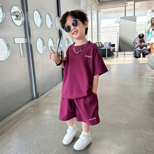 男童夏季的童装套装儿童韩版洋气男孩短袖夏装宽松男宝宝两件套潮