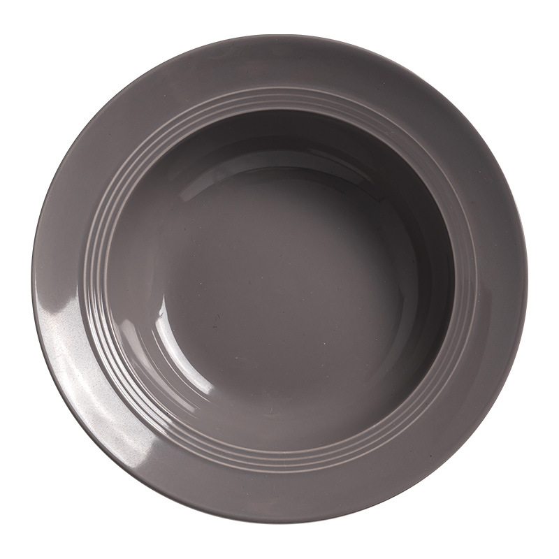 Juego de vajilla de cerámica de estilo nórdico, platos para el hogar, platos para carne, platos de alta gama, platos redondos para arroz, tazones con forma de sombrero de paja, venta al por mayor