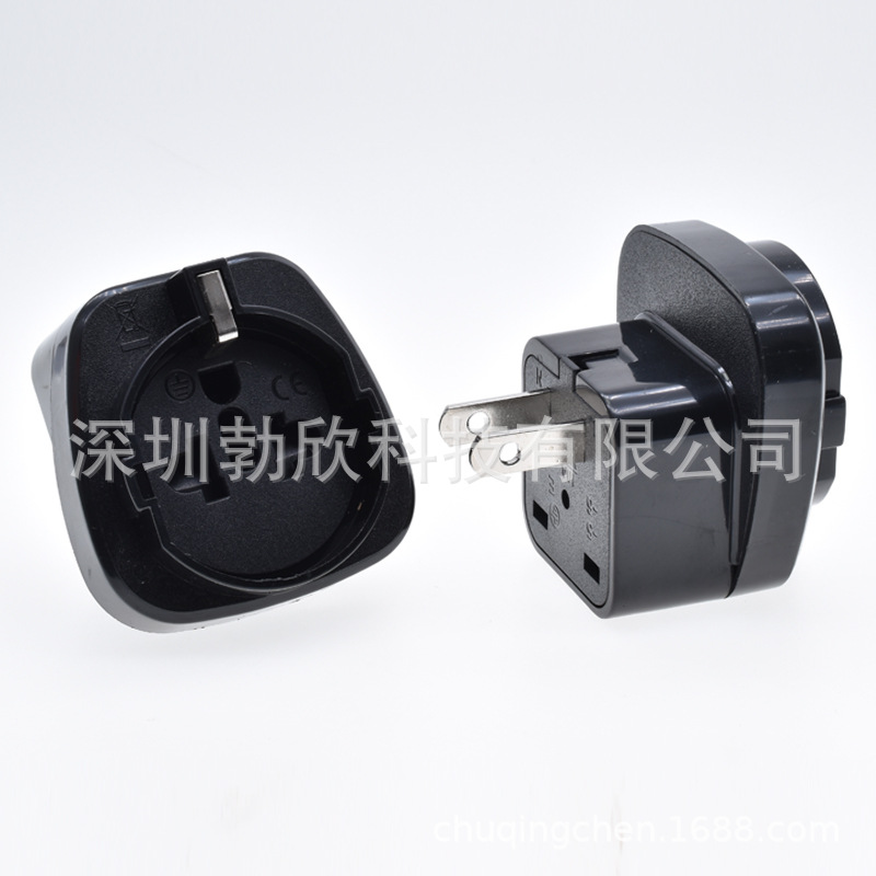 欧规德标多功能插孔嵌入式带接地转换国标美标两脚SD-6插头