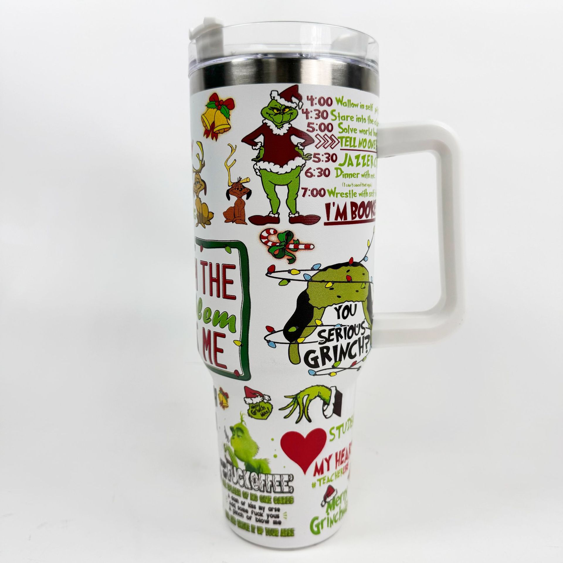 Vaso térmico de acero inoxidable con aislamiento al vacío de 40 oz, para automóvil, de gran capacidad, con impresión UV de diseño 5D, para viajes transfronterizos.