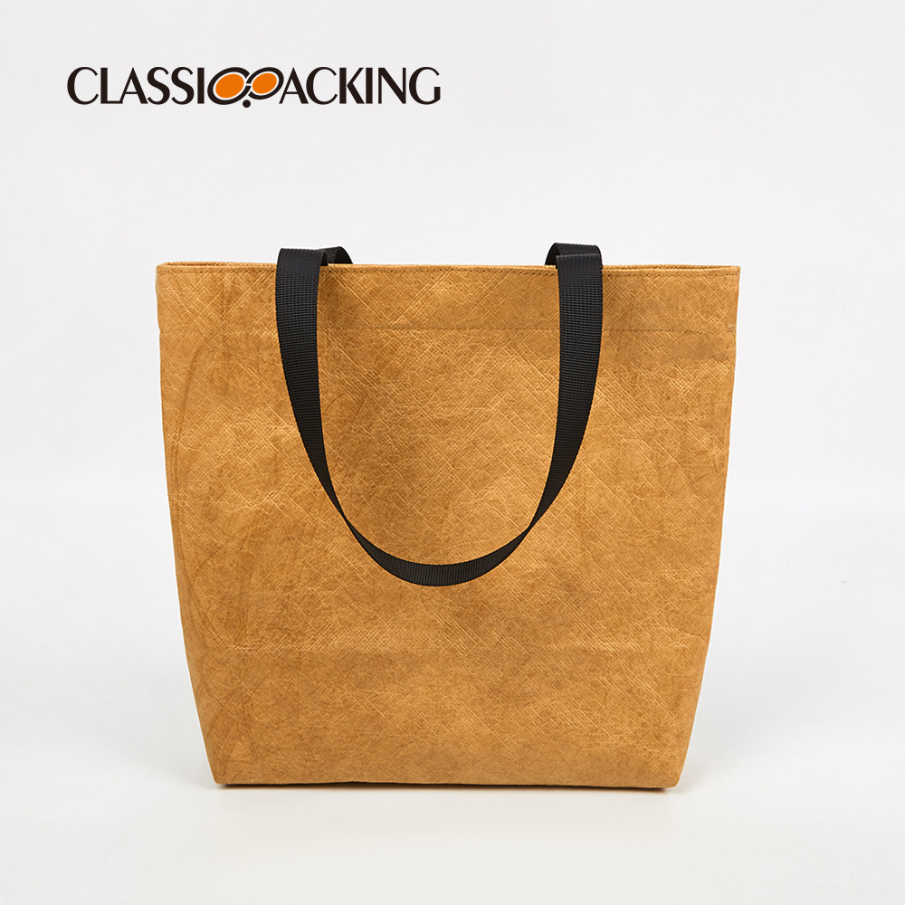 Bolso de mano de papel kraft de un solo hombro Bolso de viaje simple y casual todo-fósforo Bolso de viaje impermeable de gran capacidad con logotipo impreso
