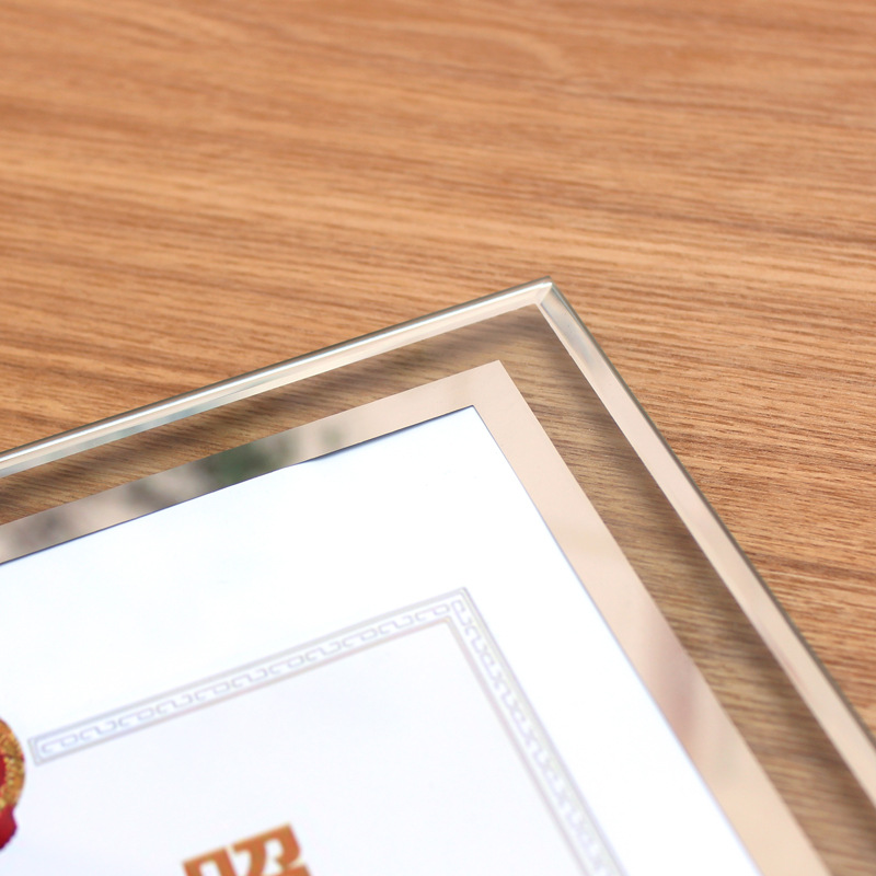 水晶玻璃相框證書A45678寸照片B5相框擺台兒童寶寶雙邊玻璃相框
