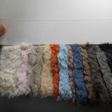 新品无光水貂毛 刷花滚束弯曲长毛绒 金貂毛萝卜丝高端晴纶毛面料