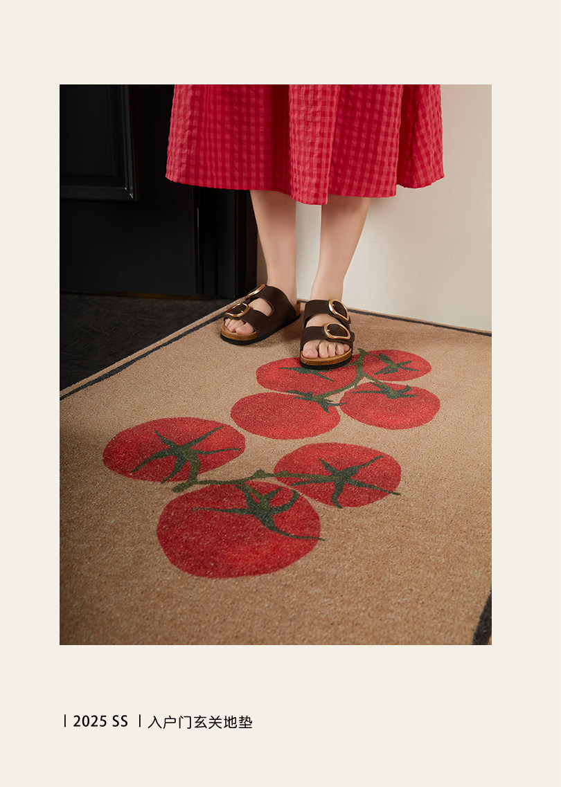 Entrance door mat with a light luxury and high-end feel, vintage style, dirt-resistant, non-slip, washable PVC loop mat for the foyer entrance
