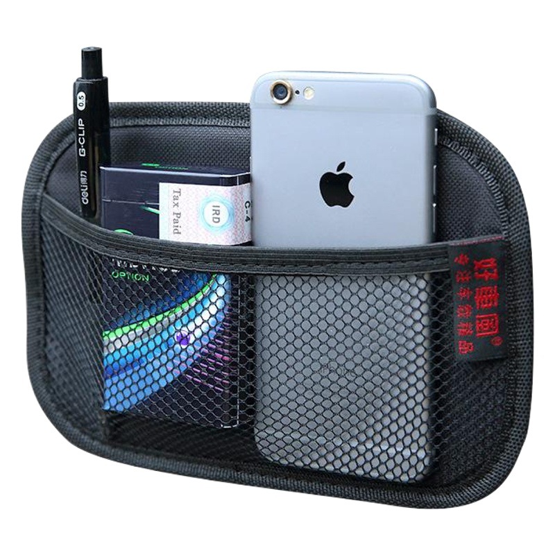 New Multifunctional Car Mobile Phone Storage Net Pocket Storage Adhesive Storage Box Car Seat Back Storage Bag Universal
