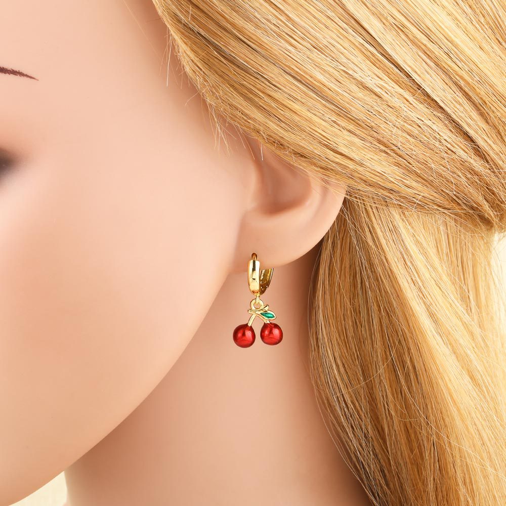 Plating Design 1 Pair Simple Style Fruit Plating Copper Drop Earrings