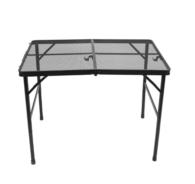 屋外キャンプテーブル鉄網折り畳みテーブル携帯キャンプテーブル昇降棚付きアルミ合金テーブル代発