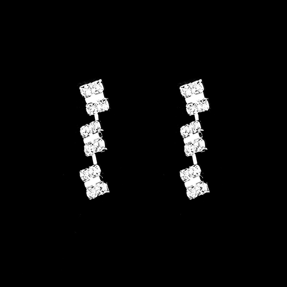 Fashion Geometric Rhinestone Inlay Rhinestones Bracelets Earrings Necklace 1 Set display picture 4