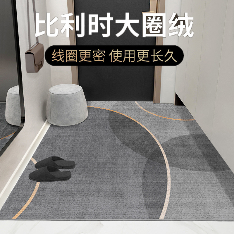 北欧轻奢风圈绒地毯防滑耐磨吸水垫耐脏可剪裁刮泥重工入户门地垫