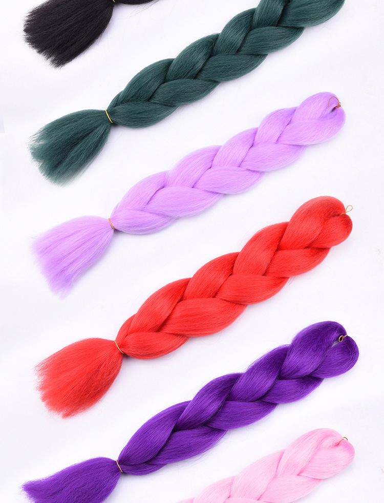 Synthetisches Flechthaar Hitzebeständige Matte Farbverlauf Perücke_voghion.com