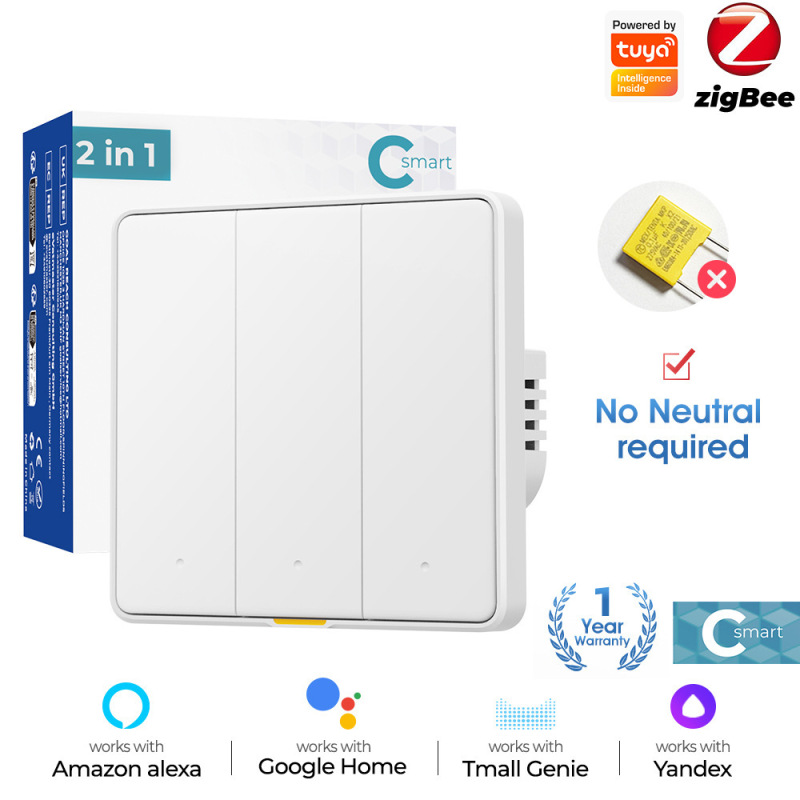 Zigbee ウォールボタンスマートスイッチライトシングル電源ライン磁気保持 Tuya APP タイミング音声ホーム|undefined
