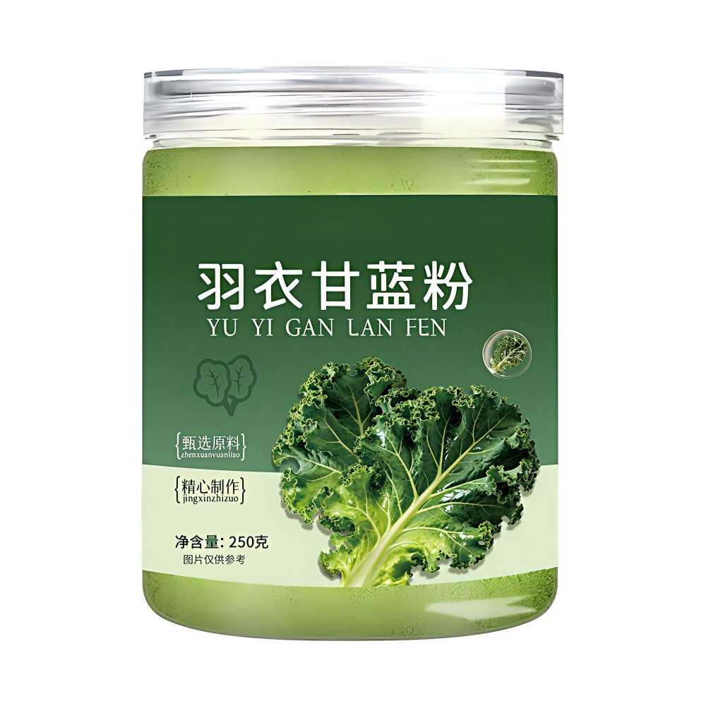 Kale Powder 250g Bottle with Chia Seed and Celery Blend for Meal Replacement Drinks in use