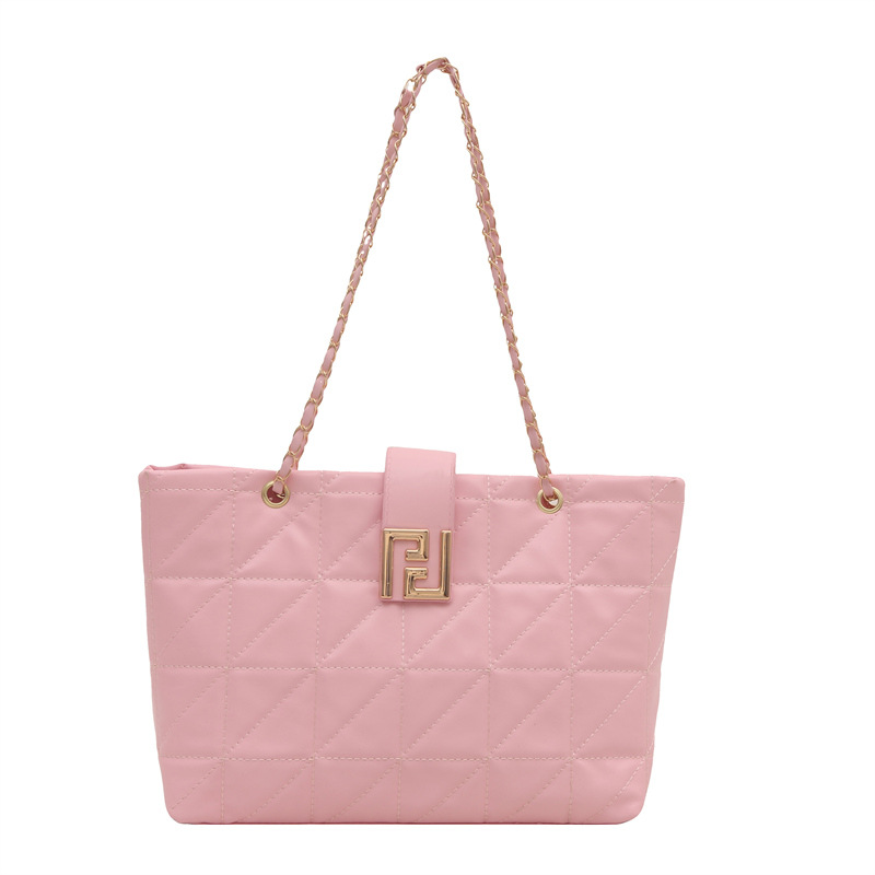 Bolso grande casual mujer simple aire occidental cadena de costura bolso de hombro 2025 verano nuevo bolso de alta capacidad