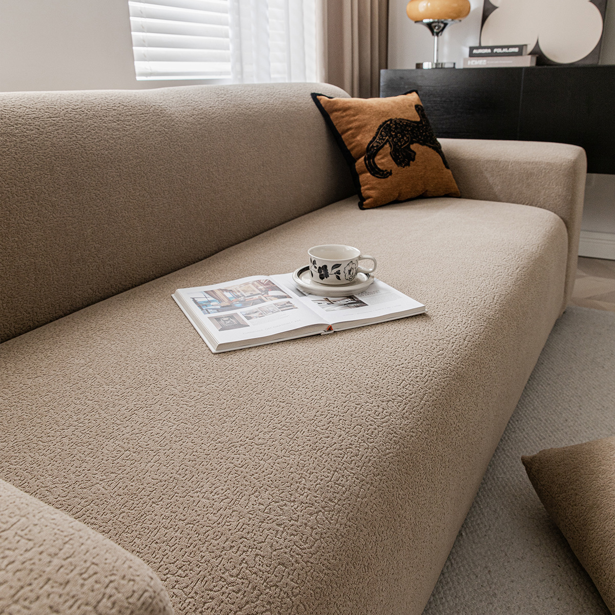 Fuente transfronteriza sofá de peluche impermeable, doble doble triple cubierta de asiento, todo incluido, cuatro estaciones antipolvo, sofá antideslizante universal