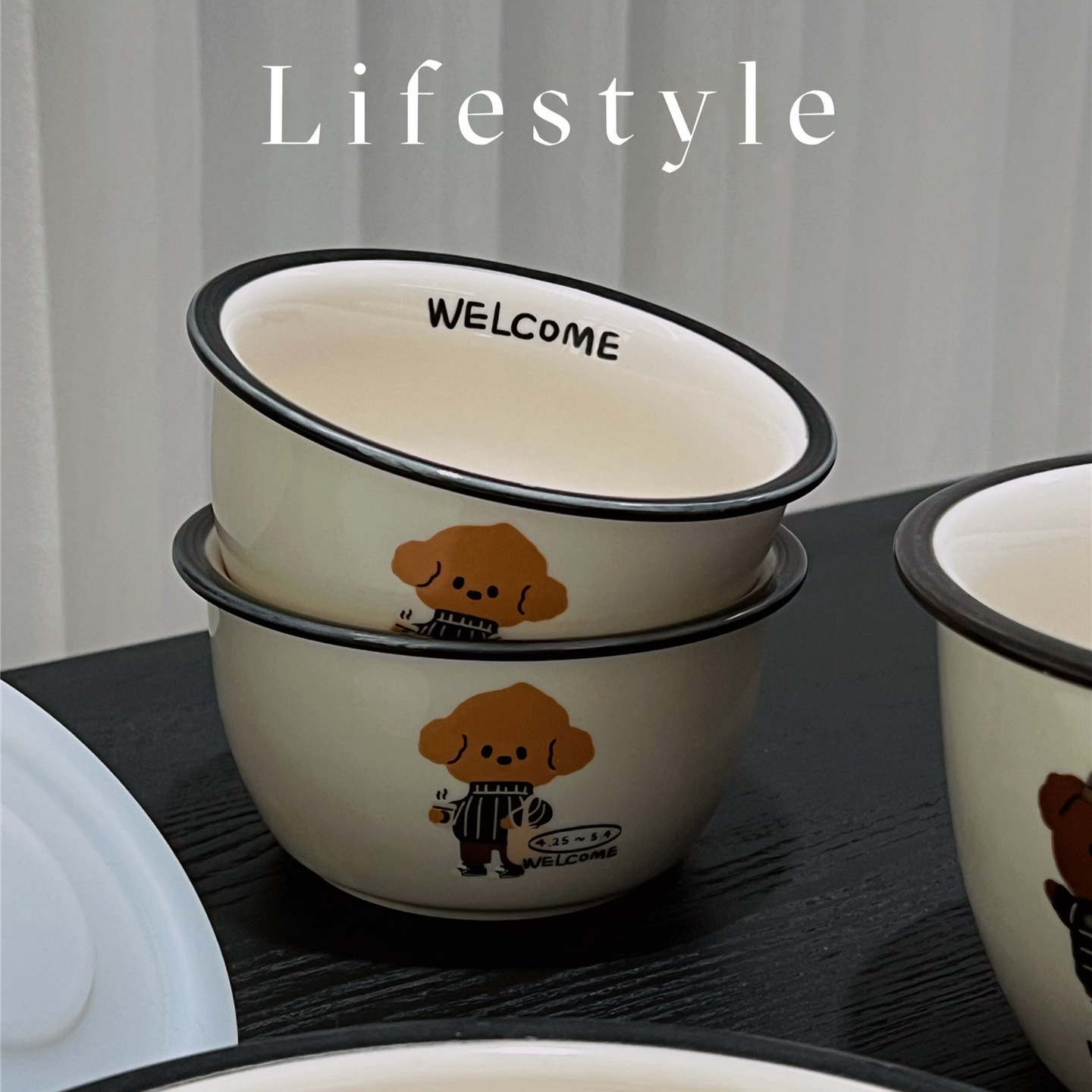 Bonitos platos para perros con platos para regalos caseros creativos platos de cerámica de sopa