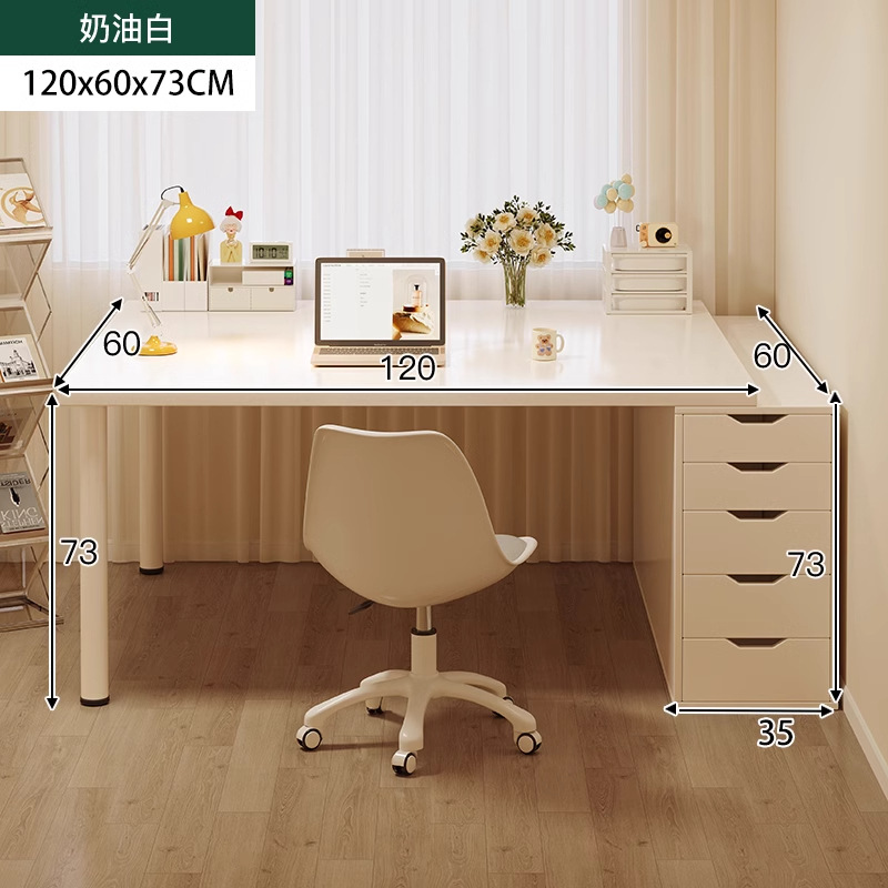 Mesa de alquiler simple dormitorio de niñas escritorio escritorio de computadora escritorio de tocador en casa escritorio de oficina largo viento de crema