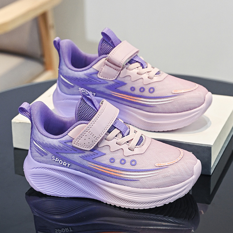 Calzado deportivo para niños Otoño nuevo estilo malla transpirable zapatos para correr niños y niñas estudiantes zapatos para correr profesionales ocio todo fósforo