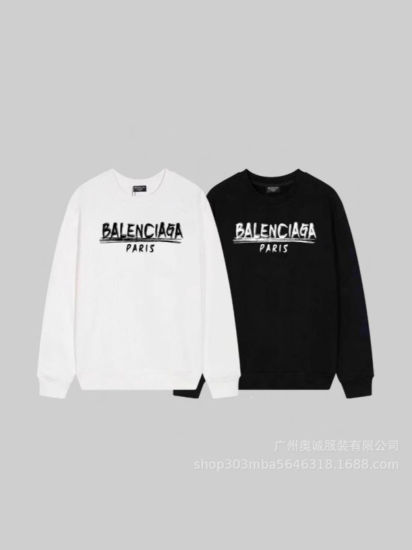 国境を越えた貿易 B's 24ss 秋 BB's ロゴプリント スウェットシャツ 380g コーマ綿二重糸 メンズ レディース スウェットシャツ|undefined