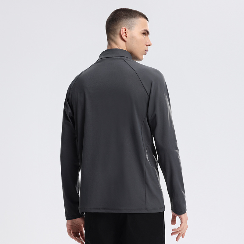 Men's Semi-zipper Sports Quick-drying Sweater Stand-up Collar Fitness Suit_voghion.com