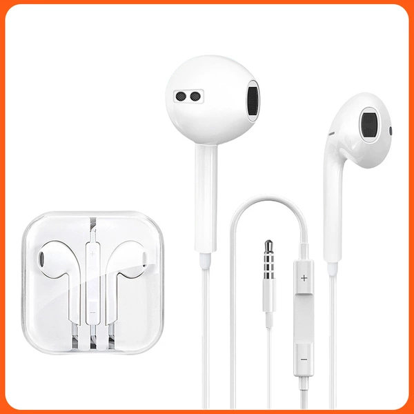 3.5MM white earphones-(crystal box)