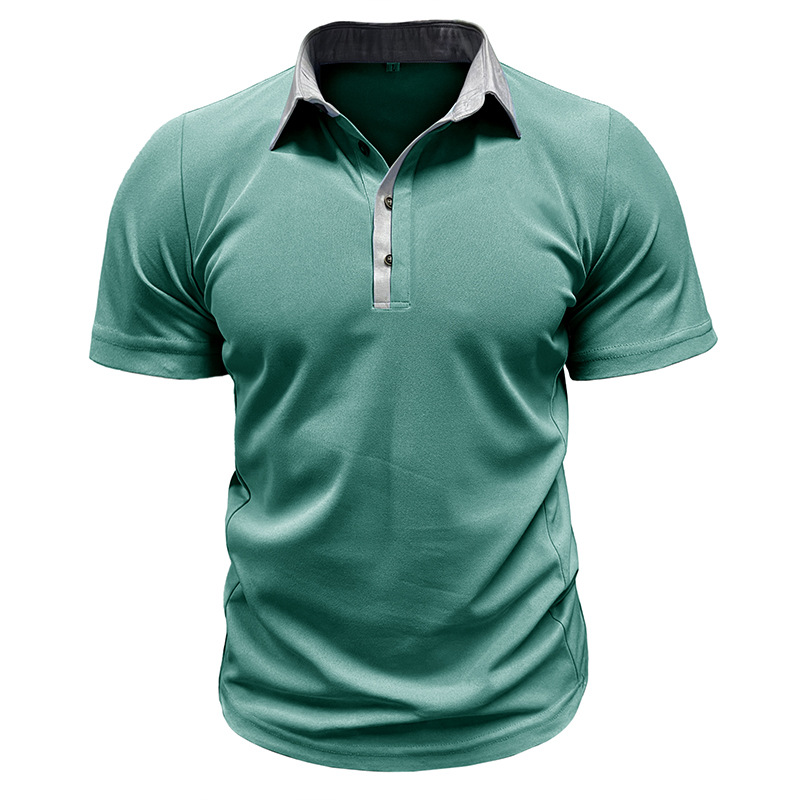 2024 Summer Polo Collar Colored Short sleeved Shirt for Men's Casual Top_vogarts.com