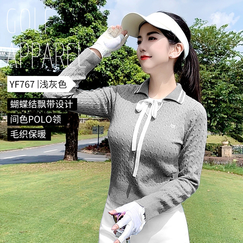 YF767 [Dụng cụ truyền phát bướm/ấm/mềm mại và thoải mái] áo len màu xám nhạt
