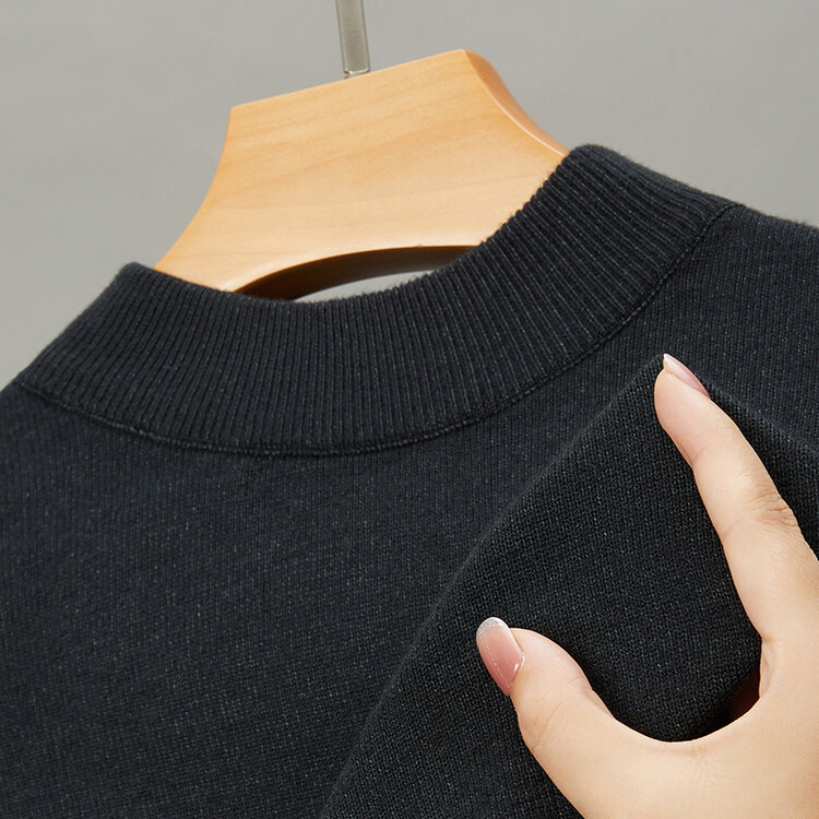 boy Live Broadcast Half Turtleneck Long Sleeve Knitted Sweater Men's Autumn Winter New Solid Color Warm Base Shirt Men_voghion.com