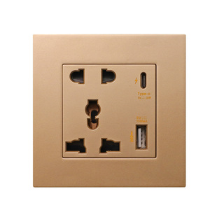 86-type international Universal five-hole USB socket panel type-c interface new mobile phone charging wall socket