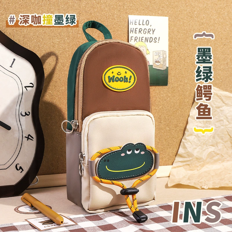 School bag, capacious high quality pencil case for pencils for elementary school students, new collection