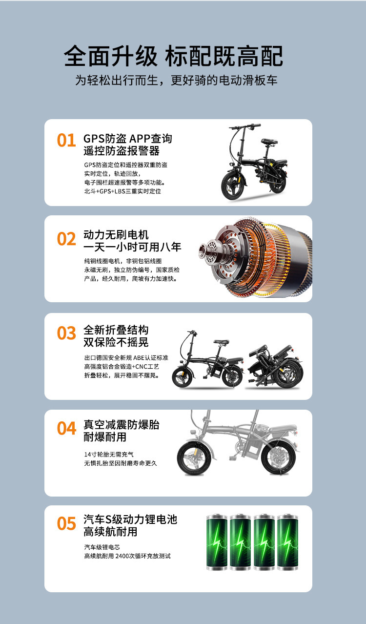 Cross-Border Wholesale Folding Electric Bicycles, Power-Assisted Lithium Battery Electric Vehicles, Adult Commuter Vehicles for Men and Women