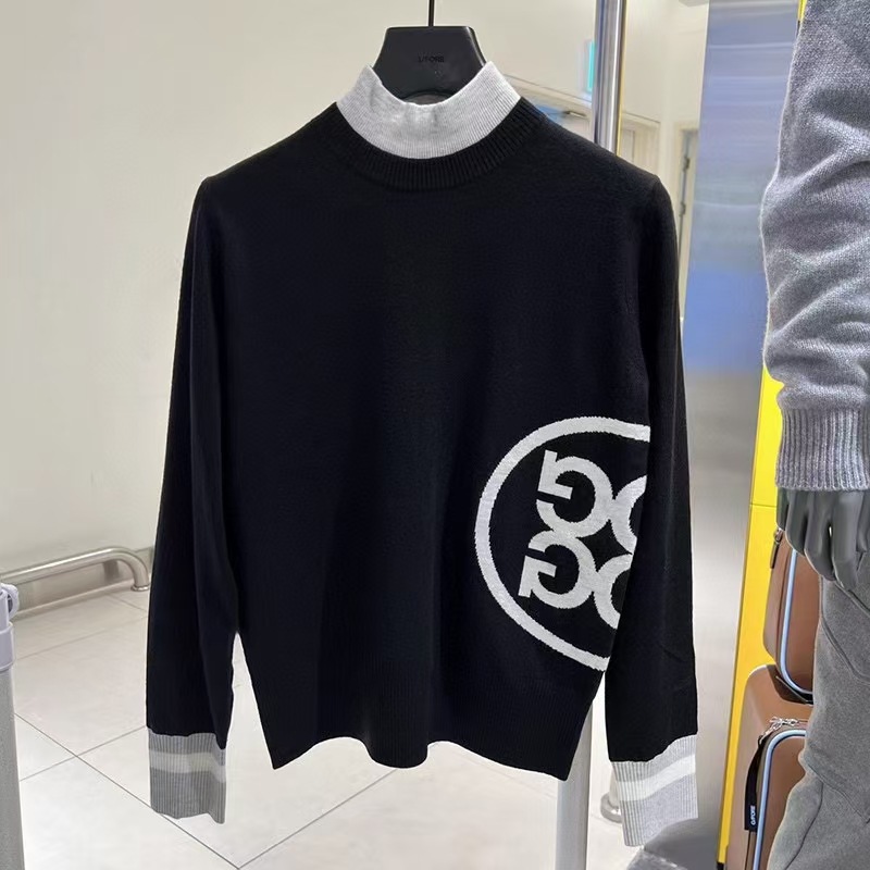 New Women's Golf Base Sweater with High Collar, Thickened Knit, Windproof Lining, Round Version, Textured, Warm, and Slimming