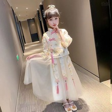 女童汉服连衣裙春秋款儿童唐装古风裙子秋季2023秋装女孩公主裙秋