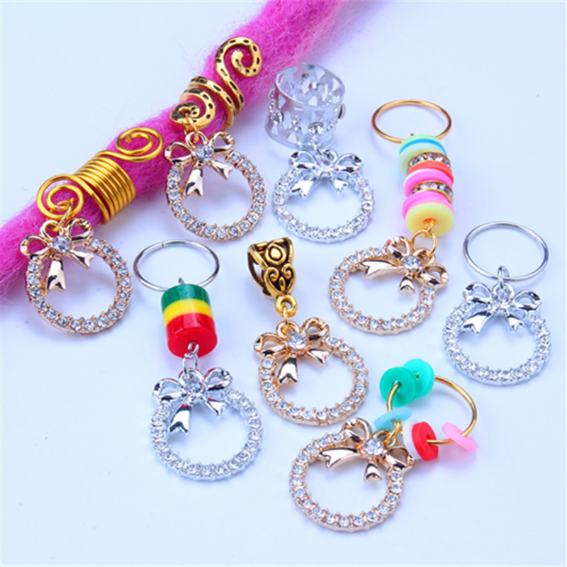 Perruque, accessoires pour dreadlocks, anneaux, pinces, ornements creux en alliage incrustés de diamants, pinces à cheveux, ressorts_voghion.com