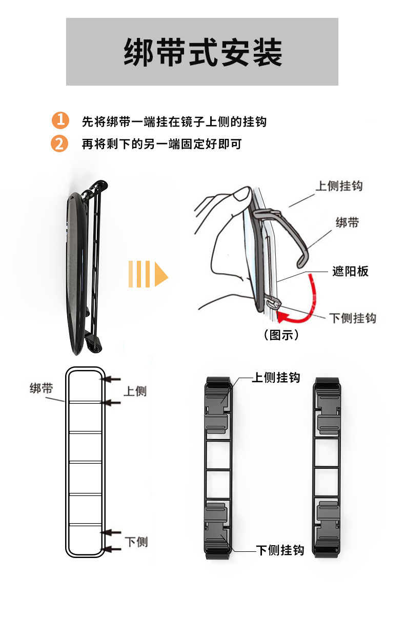 Car sun visor makeup mirror universal car interior accessories co-pilot sun visor thin additional dressing mirror