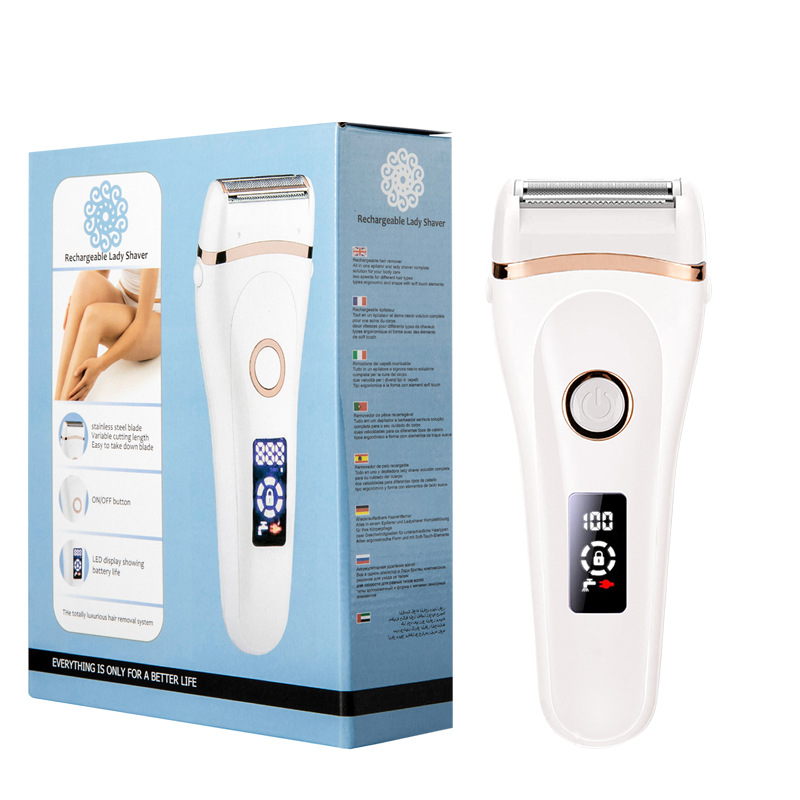 Instrumento de depilación transfronteriza Shaver máquina de afeitar de las mujeres Dispositivo de depilación eléctrica raspador axila pierna raíz LCD impermeable image 6