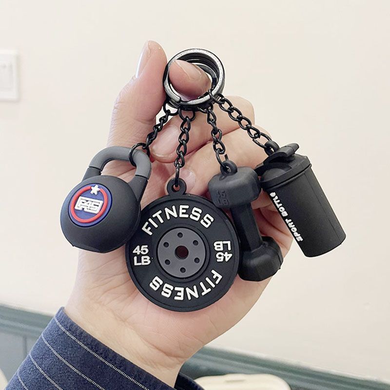 Sports Bag Pendant, Gym Gift Keychain, High-Looking Barbell Dumbbell Piece, Water Bottle Pendant, Bag Pendant