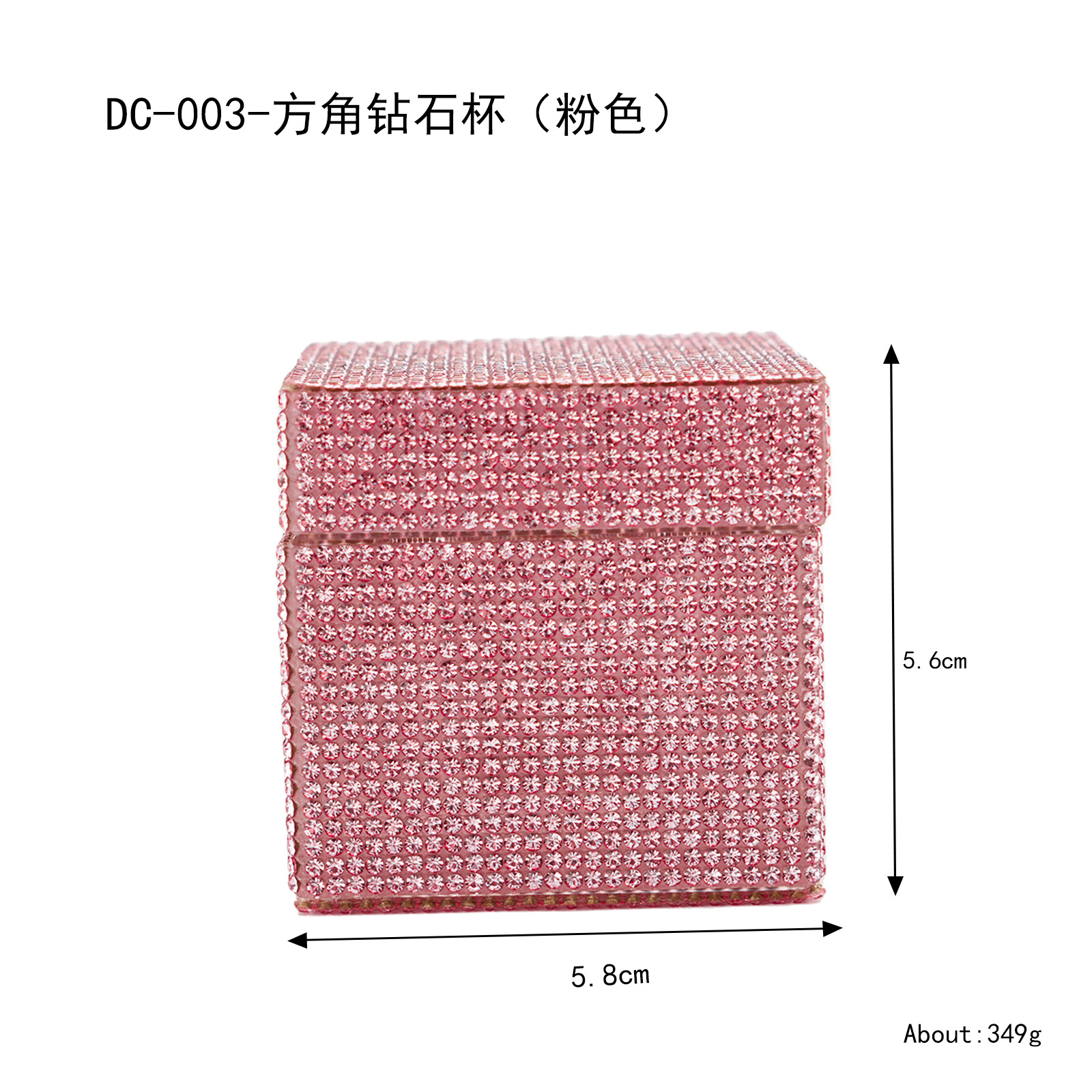 Nuevo estilo transfronterizo de alta calidad nail art bowknot taza de cristal cuadrada taza de lavado de lápices taza de cristal líquido