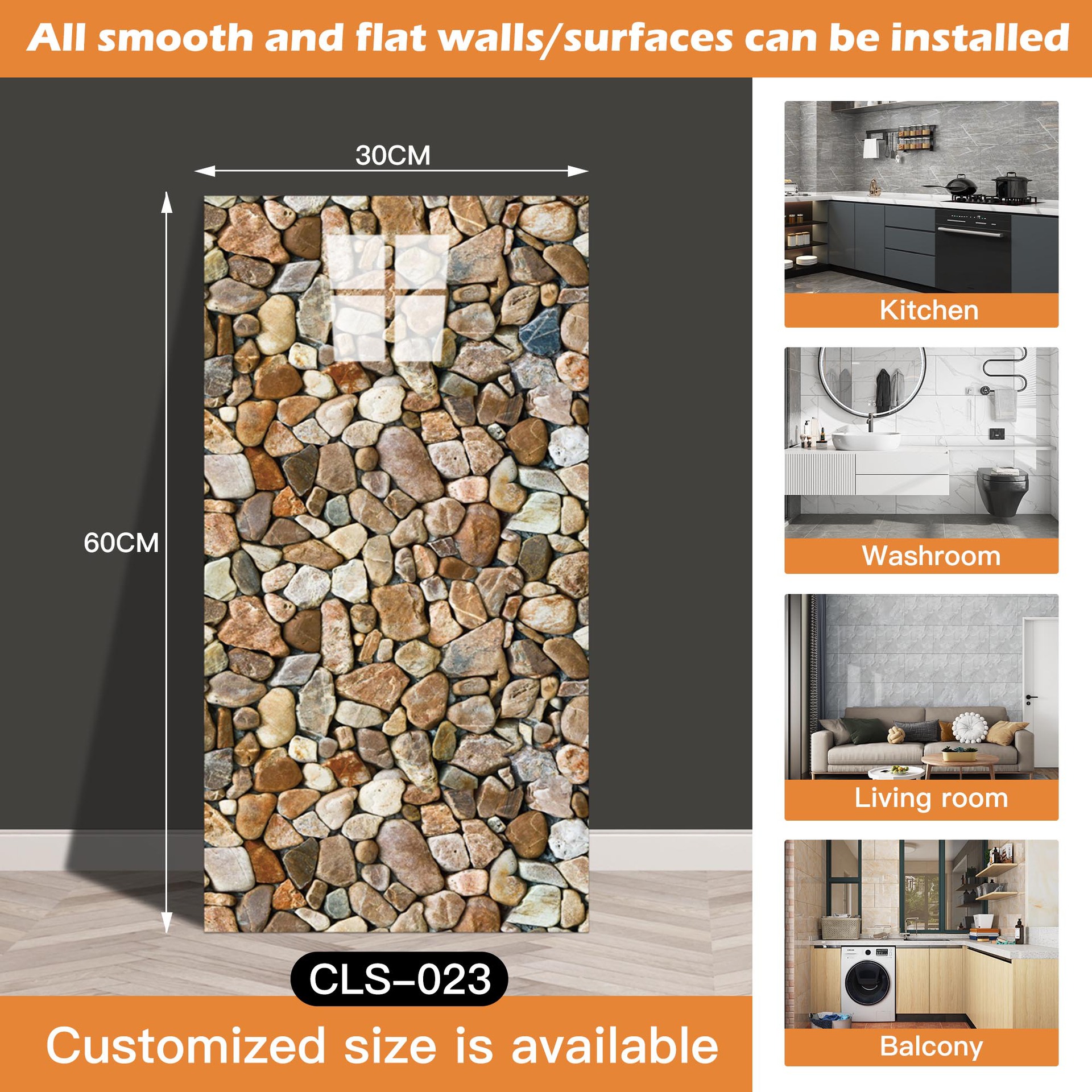 Azulejo de imitación transfronterizo pegatinas de pared papel tapiz autoadhesivo impermeable y a prueba de humedad pegatinas de mármol de baño papel tapiz de pared de fondo restaurado