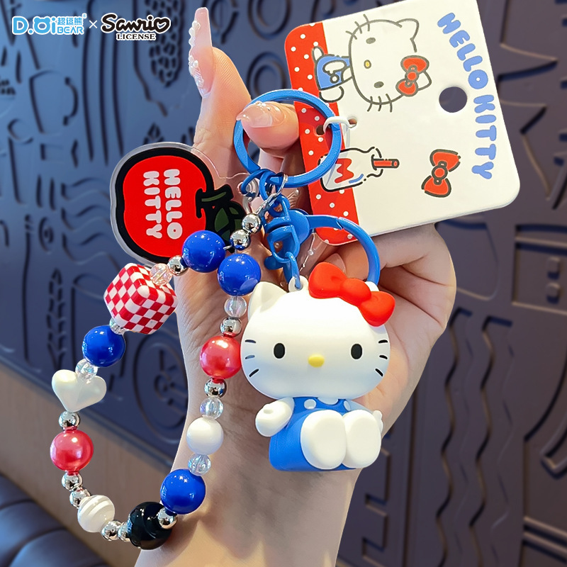 本物のサンリオハローキティビーズチェーンスクールバッグペンダント kt 猫クリエイティブ人形人形キーホルダーチェーン|undefined