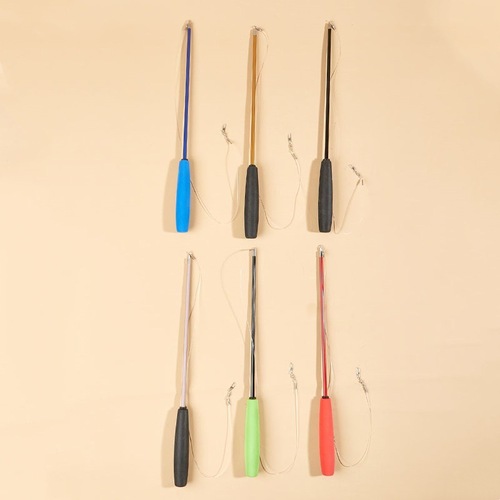 Cat toy with telescopic rod, three-section rod, multi-color rod, cross-border cat toy wholesale 