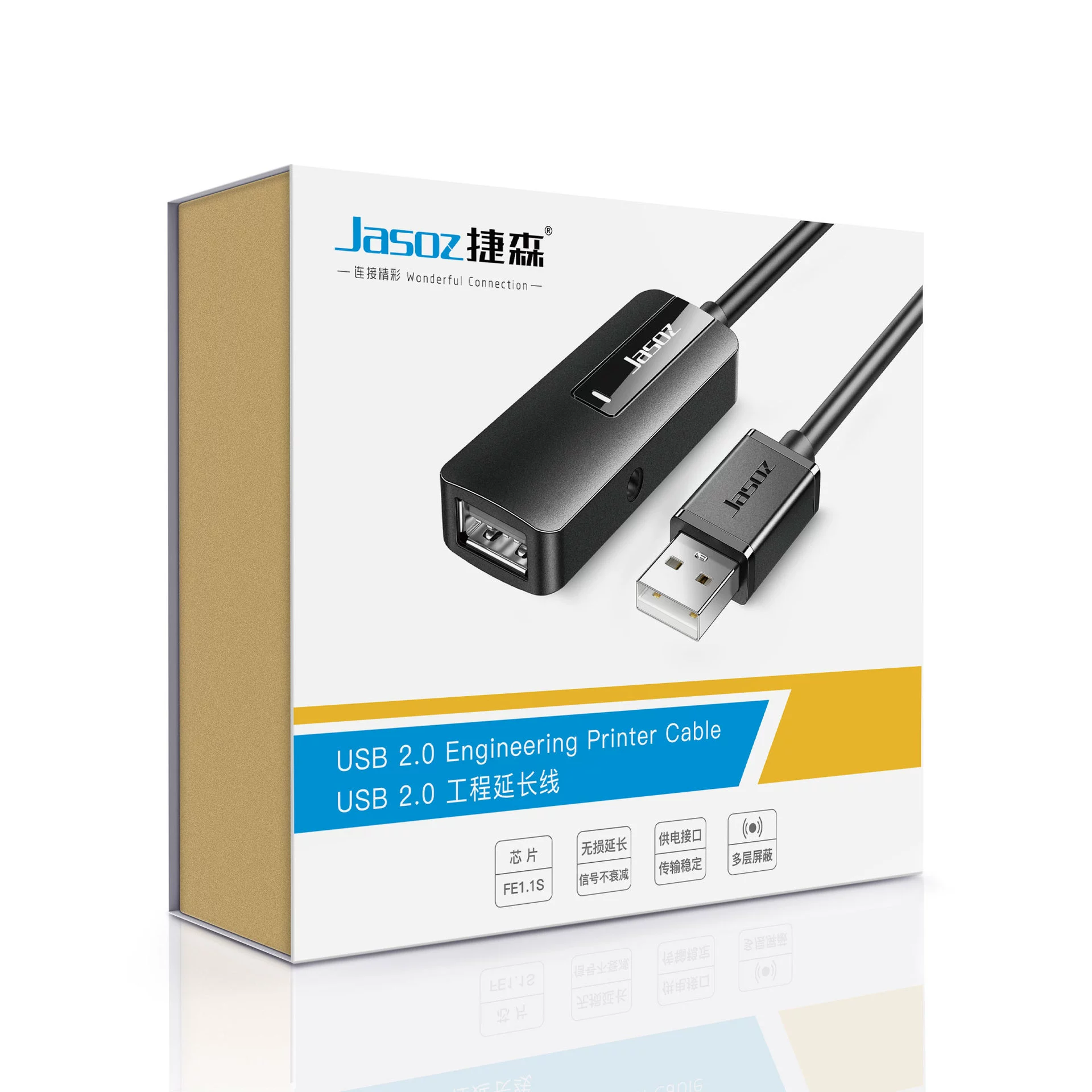 Длинный медный удлинитель, совместимый с мышью, клавиатурой, USB-флешкой