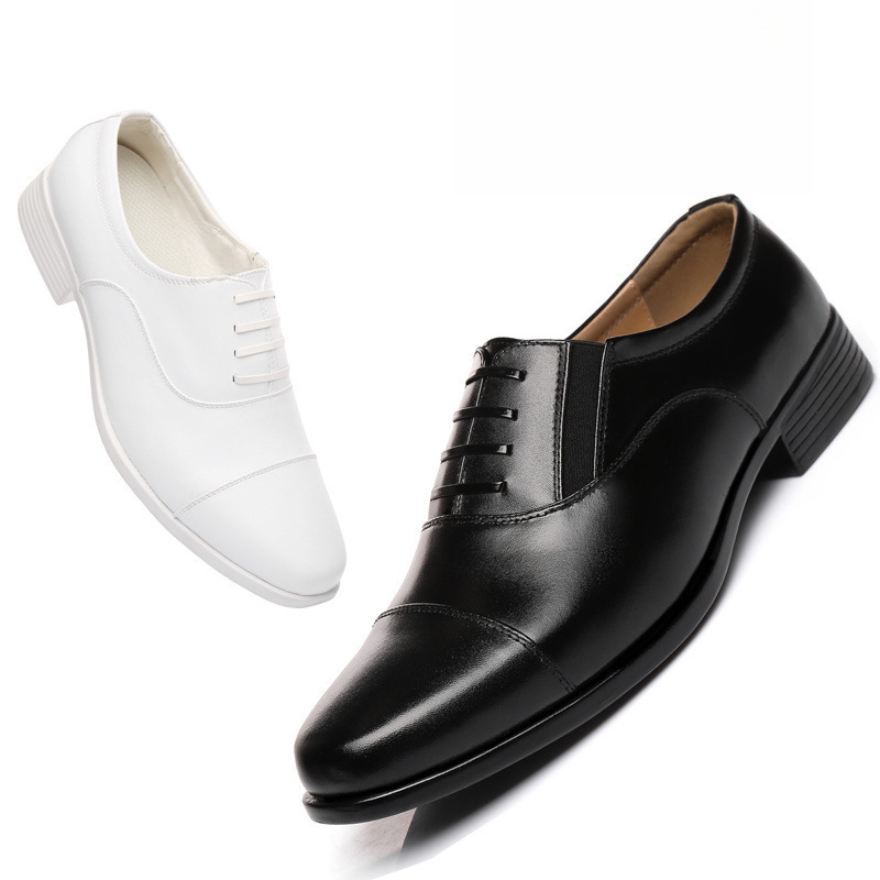 Authentic Three-Joint Leather Shoes, Four Types of Widened Men's Spring and Autumn Breathable Soft-Soled Formal Black and White Leather Shoes, Casual Shoes